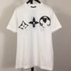 Louis Vuitton White Short Sleeve Glitter Monogram Logo Shirt